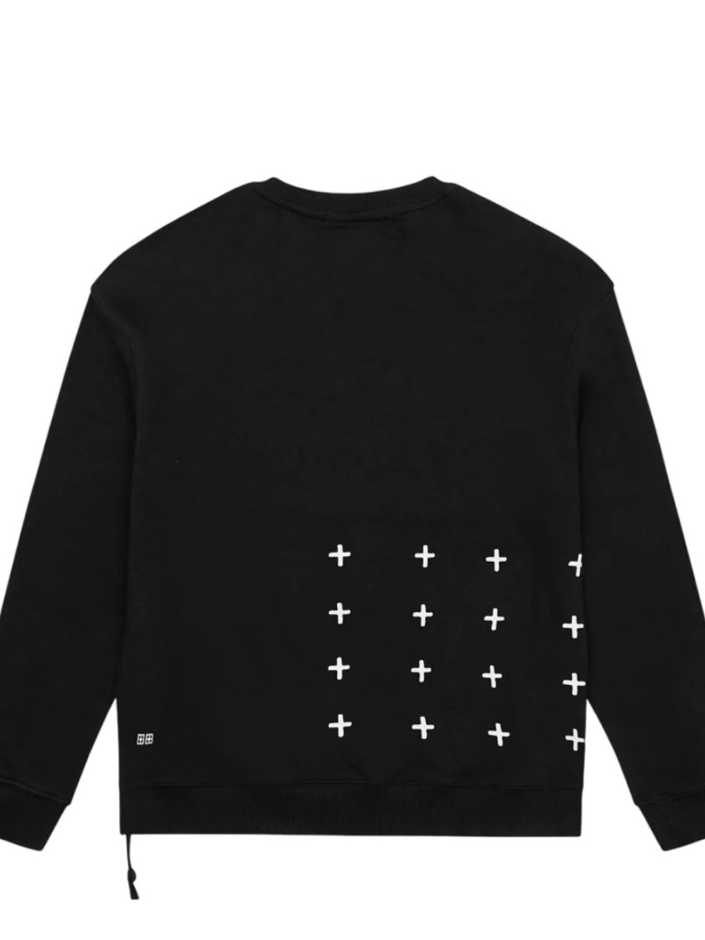 Ksubi Black Crewneck Sweatshirt with White Cross Grid